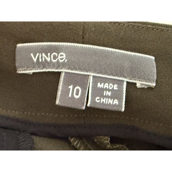 Vince Womens Olive Green Tapered Pants Size 10 Elastic Cuffs & Back Pockets Poly - Picture 4 of 9